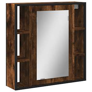 Koupelnová skříňka se zrcadlem kouřový dub 60x16x60 cm kompozit - obrázek 2