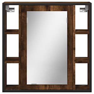 Koupelnová skříňka se zrcadlem kouřový dub 60x16x60 cm kompozit - obrázek 5