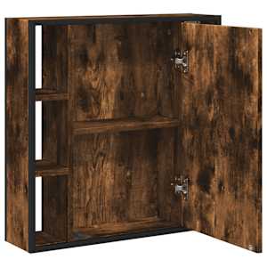 Koupelnová skříňka se zrcadlem kouřový dub 60x16x60 cm kompozit - obrázek 6