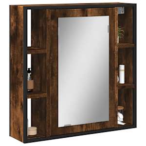 Koupelnová skříňka se zrcadlem kouřový dub 60x16x60 cm kompozit - obrázek 1