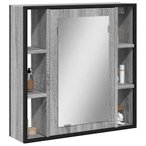 Koupelnová skříňka se zrcadlem šedá sonoma 60x16x60 cm kompozit