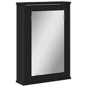 Koupelnová skříňka se zrcadlem černá 42 x 12 x 60 cm kompozit - obrázek 2