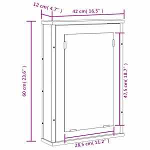 Koupelnová skříňka se zrcadlem černá 42 x 12 x 60 cm kompozit - obrázek 12