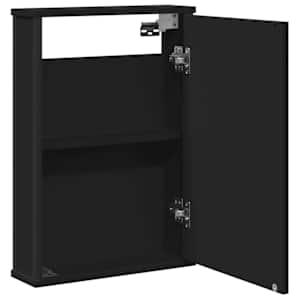 Koupelnová skříňka se zrcadlem černá 42 x 12 x 60 cm kompozit - obrázek 5