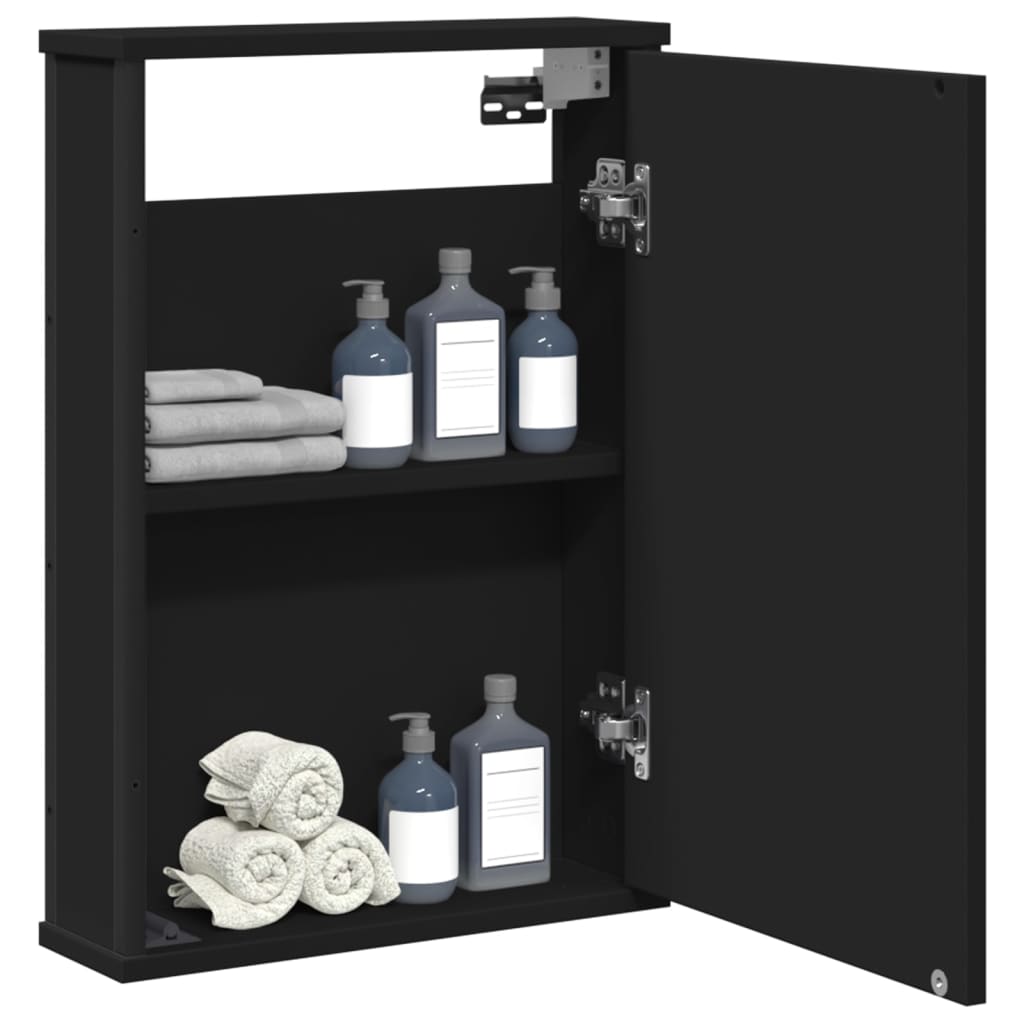 Bad-Spiegelschrank Schwarz 42x12x60 cm Holzwerkstoff