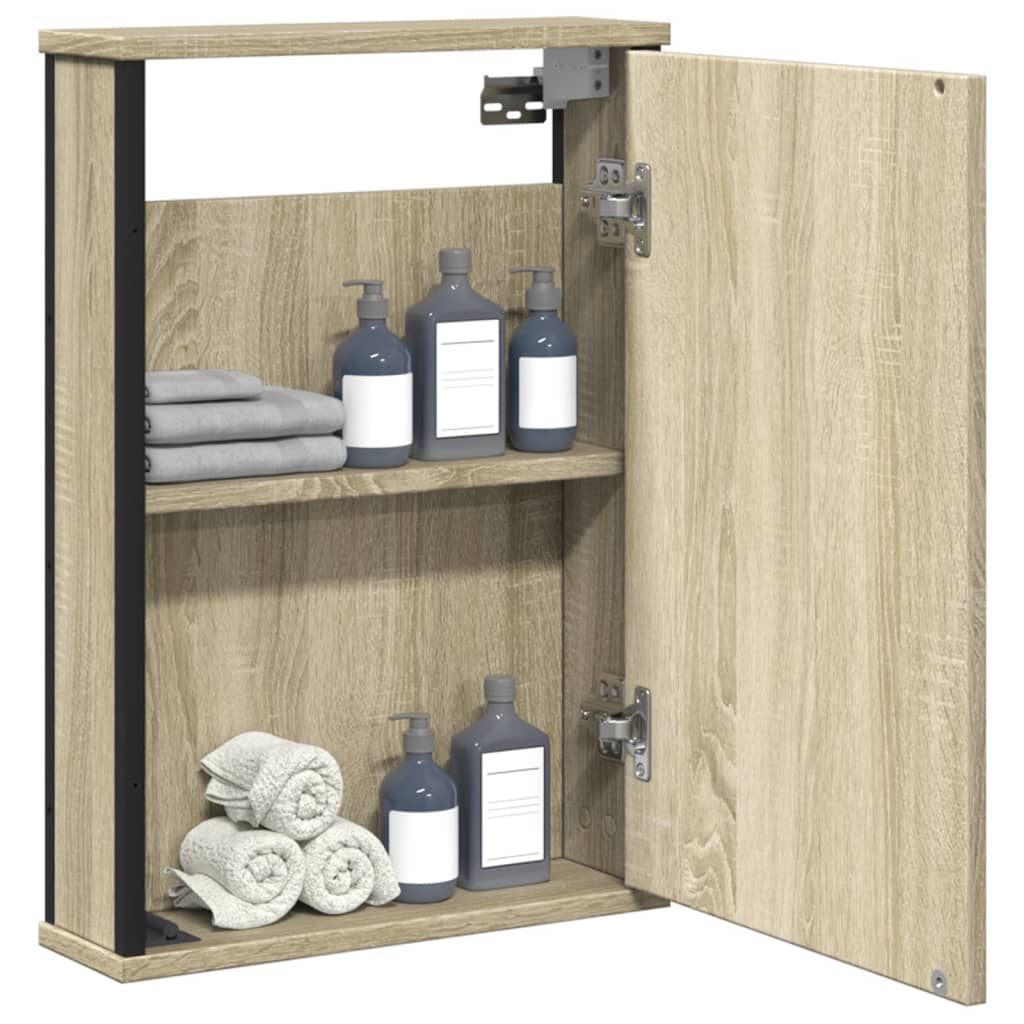 vidaXL Bad-Spiegelschrank Sonoma-Eiche 42x12x60 cm Holzwerkstoff