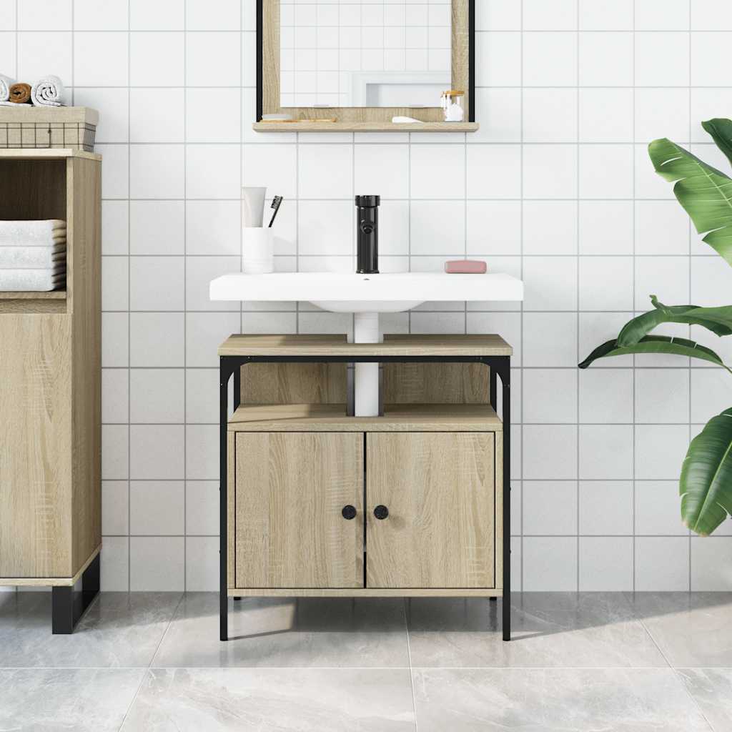 vidaXL Wastafelkast 60x30x60 cm bewerkt hout sonoma eikenkleurig afbeelding