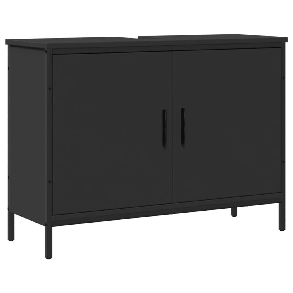 Image of vidaXL Bathroom Sink Cabinet Black 80x30x60 cm Engineered Wood