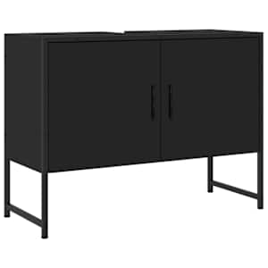 Koupelnová skříňka pod umyvadlo černá 80 x 33 x 60 cm kompozit - obrázek 2