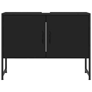 Koupelnová skříňka pod umyvadlo černá 80 x 33 x 60 cm kompozit - obrázek 5