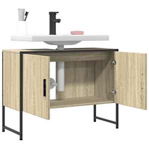 Koupelnová skříňka pod umyvadlo dub sonoma 80x33x60 cm kompozit - obrázek 9