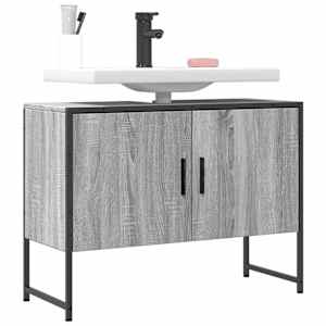 Kopalniška omarica za umivalnik siva sonoma 80x33x60cm inž. les