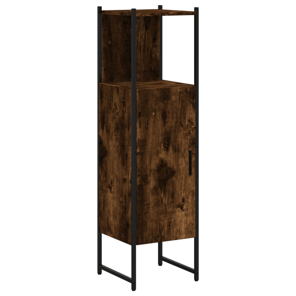 vidaXL Koupelnová skříňka kouřový dub 33x33x120,5 cm kompozitní dřevo
