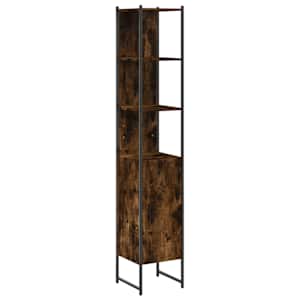 vidaXL vannitoakapp, suitsutatud tamm, 33x33x185,5 cm, tehispuit