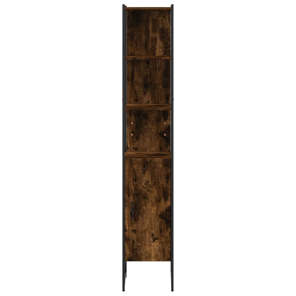 Füstös tölgyszínű szerelt fa fürdőszobaszekrény 33x33x185,5 cm 