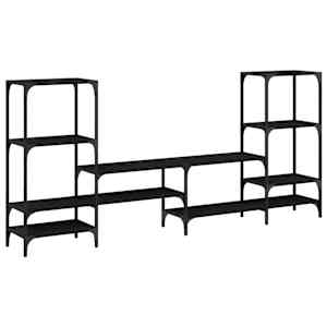 TV skříňka černá 206,5 x 28,5 x 95 cm kompozitní dřevo - obrázek 2