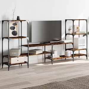 TV skříňka kouřový dub 206,5 x 28,5 x 95 cm kompozitní dřevo - obrázek 3