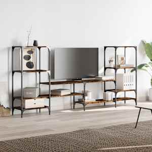 TV skříňka kouřový dub 206,5 x 28,5 x 95 cm kompozitní dřevo - obrázek 4