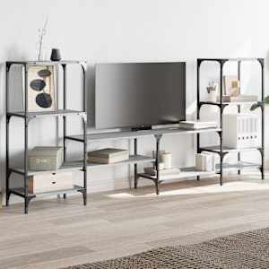 TV skříňka šedá sonoma 206,5 x 28,5 x 95 cm kompozitní dřevo - obrázek 3