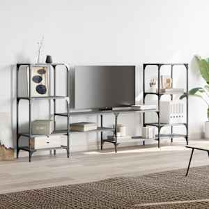 TV skříňka šedá sonoma 206,5 x 28,5 x 95 cm kompozitní dřevo - obrázek 4