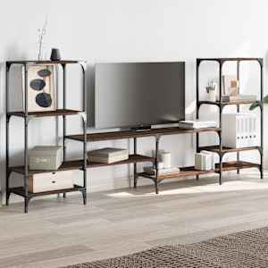 TV skříňka hnědý dub 206,5 x 28,5 x 95 cm kompozitní dřevo - obrázek 3