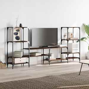 TV skříňka hnědý dub 206,5 x 28,5 x 95 cm kompozitní dřevo - obrázek 4