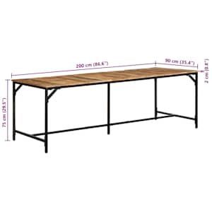 Jídelní stůl 220x90x75 cm Masivní dřevo, surové mango - obrázek 9