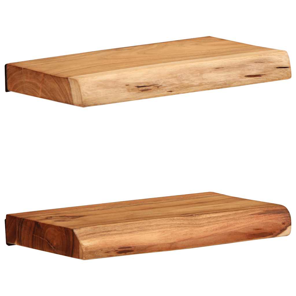 vidaXL Rafturi de perete, 2 buc., 30x20x3,5 cm, lemn masiv de acacia