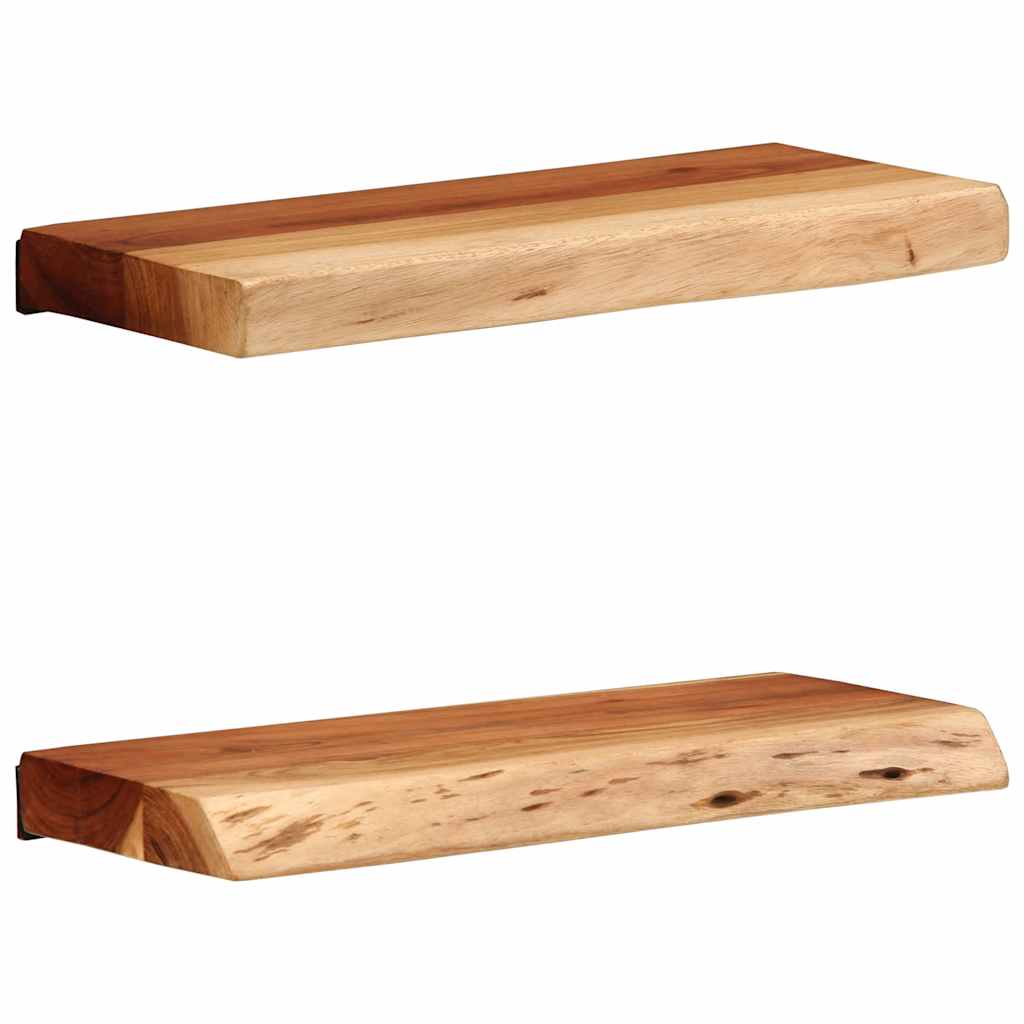 vidaXL Wandregale 2 Stk. 40x20x3,5 cm Massivholz Akazie