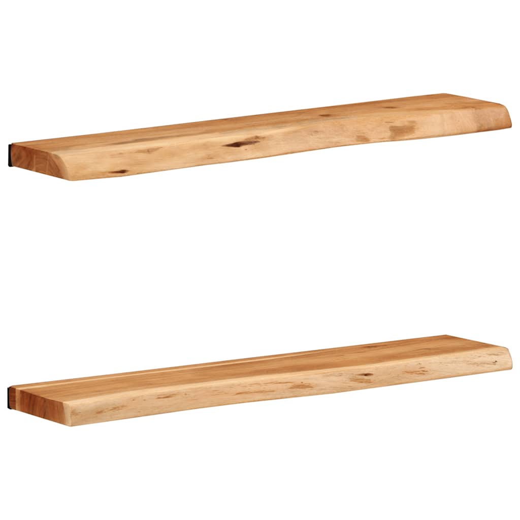vidaXL Rafturi de perete 2 buc 80x20x3,5 cm Lemn masiv de salcâm