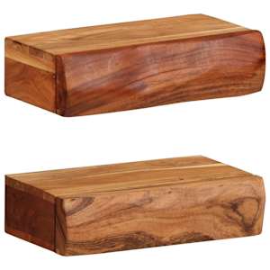 Nástěnné police 2 ks 30x17x8 cm masivní dřevo akácie - obrázek 1