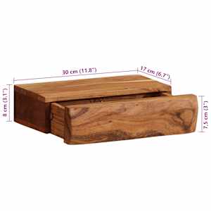 Nástěnné police 2 ks 30x17x8 cm masivní dřevo akácie - obrázek 12