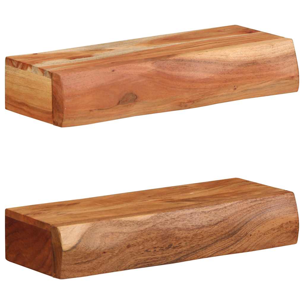 vidaXL Rafturi de perete 2 buc 40x17x8 cm din lemn masiv de salcâm
