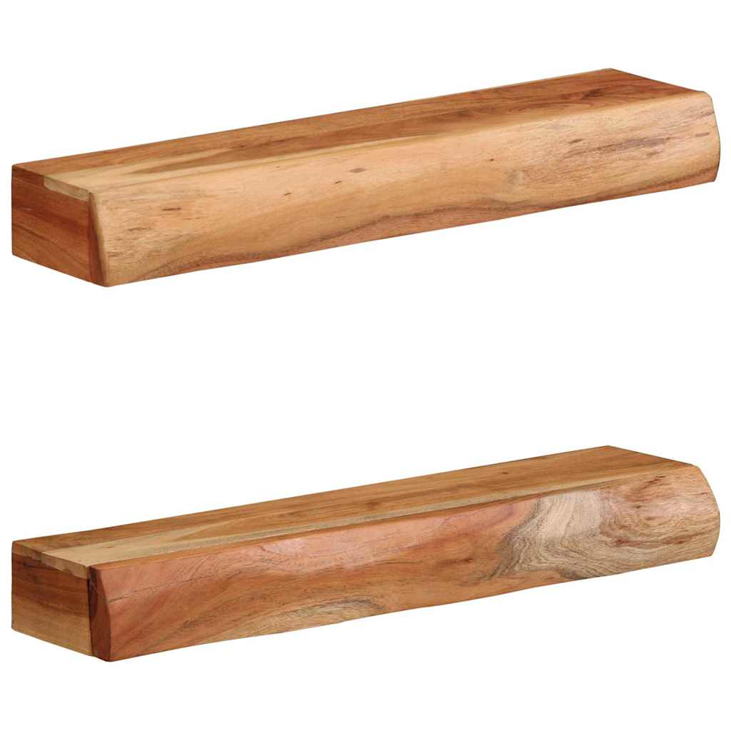 vidaXL Rafturi de perete 2 buc 60x17x8 cm Lemn masiv de salcâm