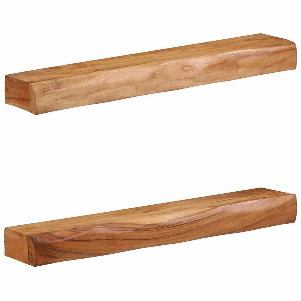 vidaXL Nástěnné police 2 ks 80x17x8 cm masivní dřevo akácie
