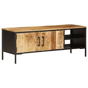 TV skříňka 110 x 35 x 40 cm masivní hrubé mangovníkové dřevo - obrázek 3