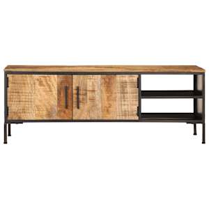 TV skříňka 110 x 35 x 40 cm masivní hrubé mangovníkové dřevo - obrázek 4