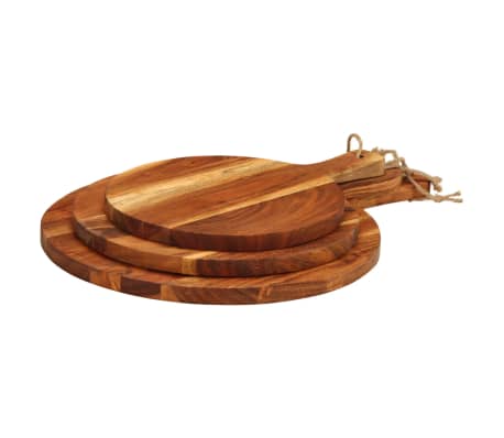 vidaXL Schneidebrett 3 Stk. Massivholz Akazie