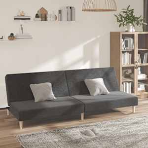 2místná rozkládací pohovka tmavě šedá textil - obrázek 1