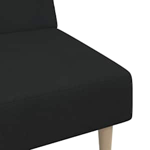 2místná rozkládací pohovka černá textil - obrázek 9
