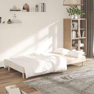 2místná rozkládací pohovka krémová textil - obrázek 3