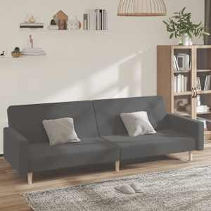 2místná rozkládací pohovka světle šedá textil - obrázek 1