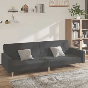 2místná rozkládací pohovka tmavě šedá textil