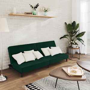 Kavč dvosed z ležiščem temno zelen žamet