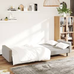 vidaXL Sof&aacute;-cama de 2 lugares veludo cinzento-claro