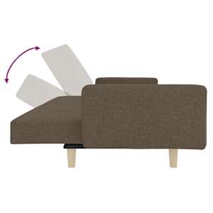 2místná rozkládací pohovka se 2 polštáři taupe textil - obrázek 7