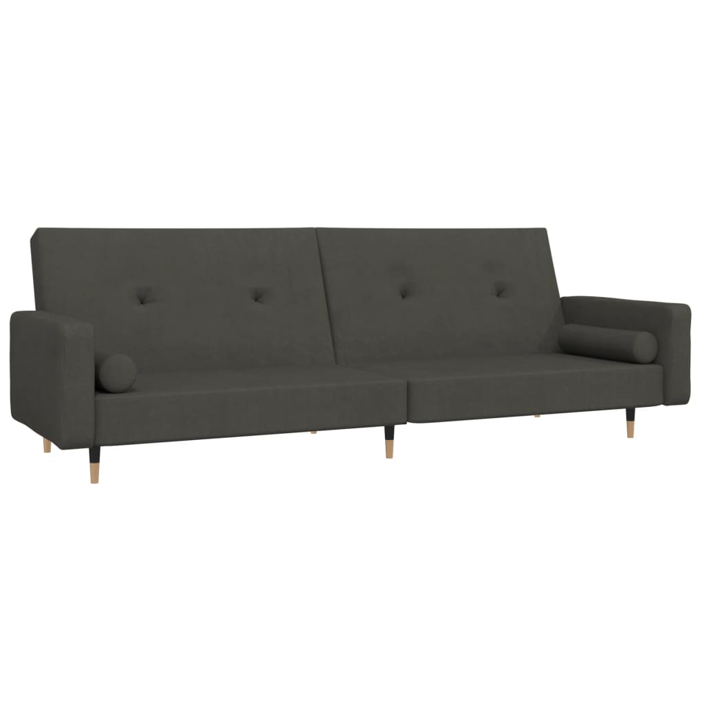 Thumbnail - vidaXL Schlafsofa 2-Sitzer mit 2 Kissen Dunkelgrau Samt