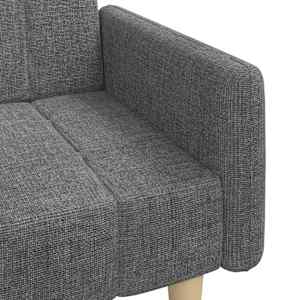 2místná rozkládací pohovka světle šedá textil - obrázek 9