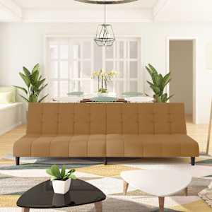 Kavč dvosed z ležiščem rjav žamet