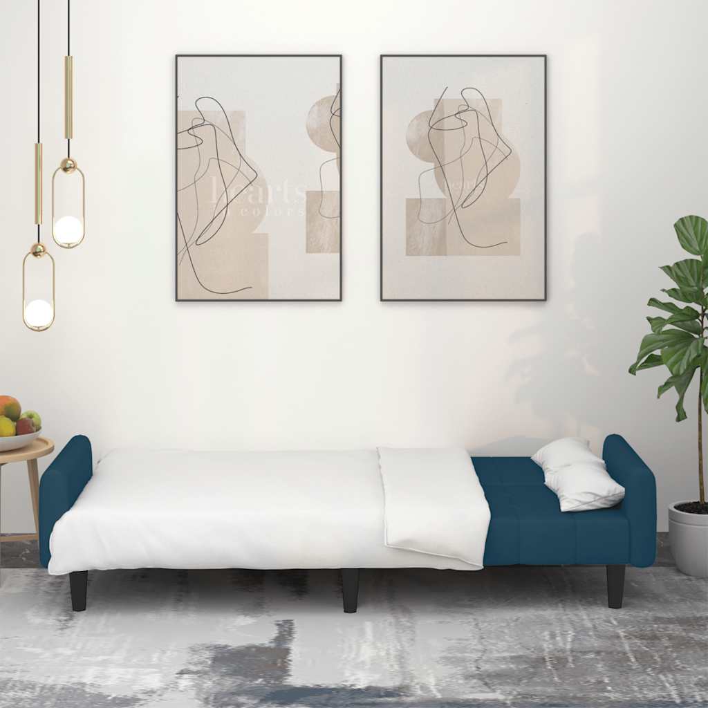 Thumbnail - vidaXL Schlafsofa 2-Sitzer Blau Samt